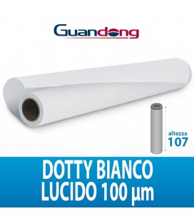 PVC ADESIVO MURALE DOTTY BIANCO LUCIDO 100MIC 50MTL GUANDONG H107