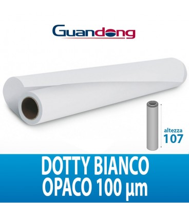 PVC ADESIVO MURALE DOTTY BIANCO OPACO 100MIC 50MTL GUANDONG H107